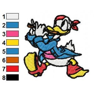 Donald Duck Playing Flute Embroidery Design